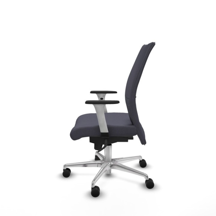 Albacete confidente sincro bali gris oscuro brazos 1D blancos base aluminio ruedas 65 mm nailon