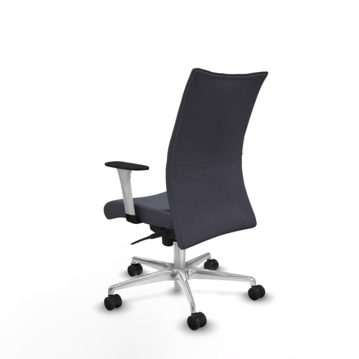 Albacete confidente sincro bali gris oscuro brazos 1D blancos base aluminio ruedas 65 mm nailon