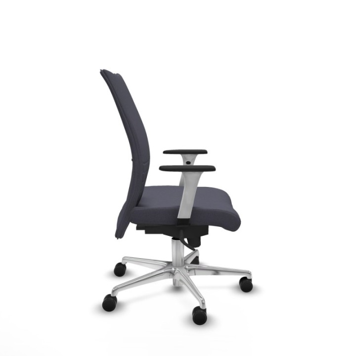 Albacete confidente sincro bali gris oscuro brazos 1D blancos base aluminio ruedas 65 mm nailon