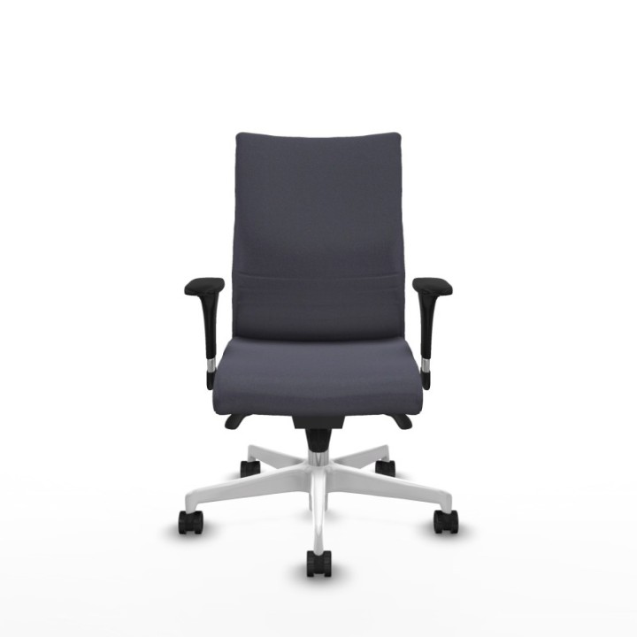 Albacete confidente sincro bali gris oscuro brazos 1D base blanca ruedas 65 mm nailon