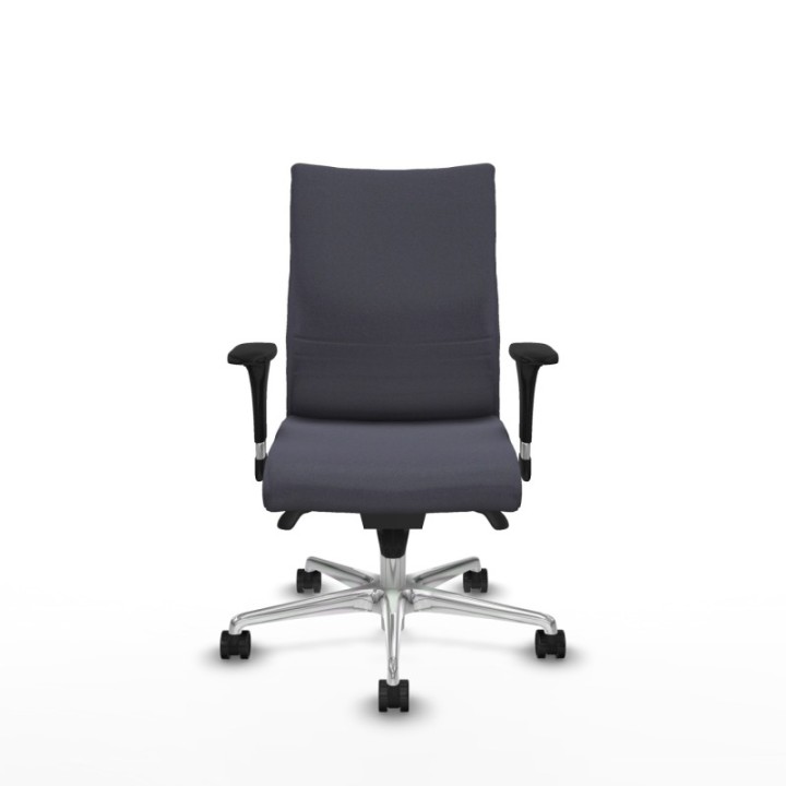 Albacete confidente sincro bali gris oscuro brazos 1D base aluminio ruedas 65 mm nailon