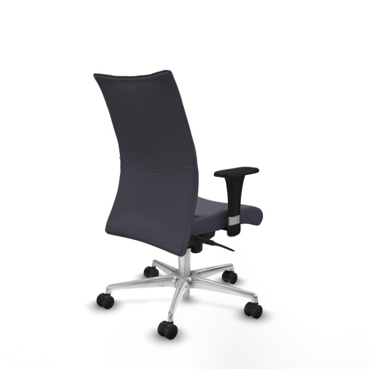 Albacete confidente sincro bali gris oscuro brazos 1D base aluminio ruedas 65 mm nailon