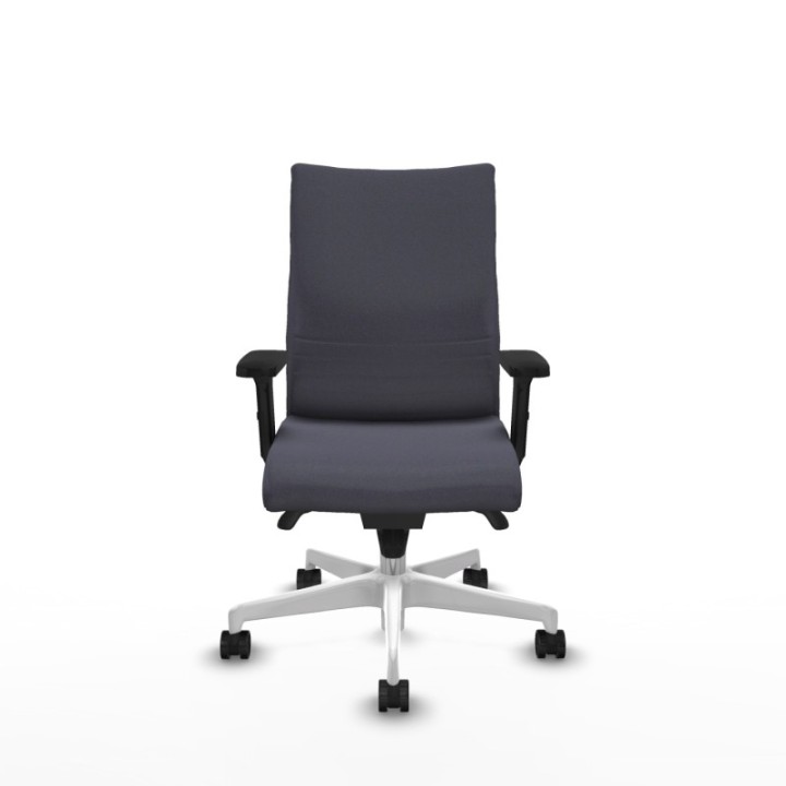 Albacete confidente sincro bali gris oscuro brazos 2D base blanca ruedas 65 mm nailon