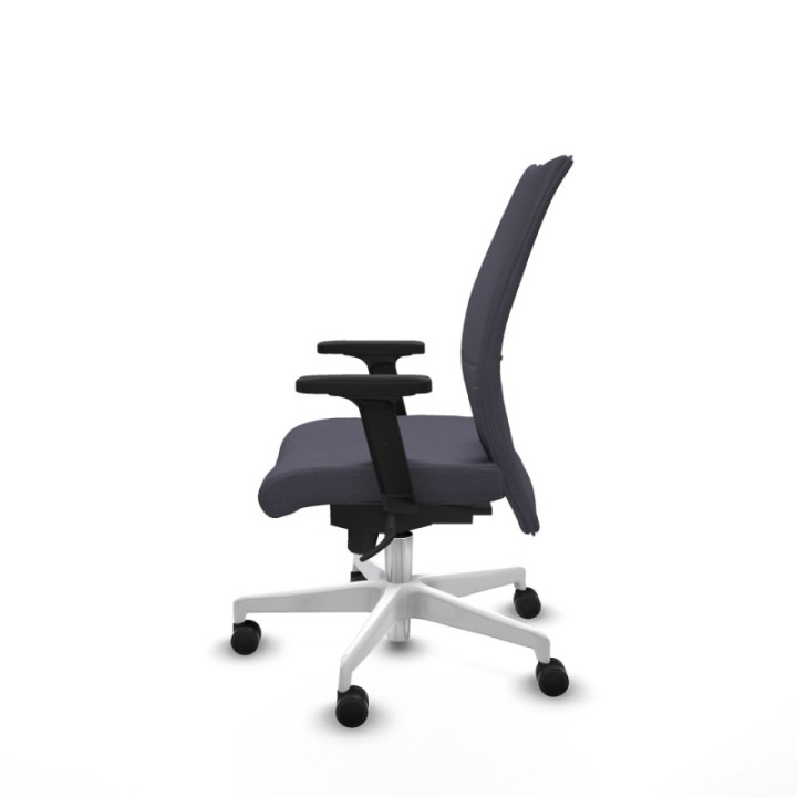 Albacete confidente sincro bali gris oscuro brazos 2D base blanca ruedas 65 mm nailon