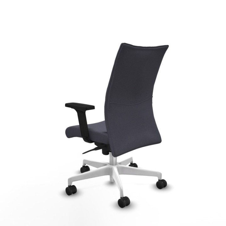 Albacete confidente sincro bali gris oscuro brazos 2D base blanca ruedas 65 mm nailon