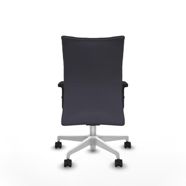 Albacete confidente sincro bali gris oscuro brazos 2D base blanca ruedas 65 mm nailon