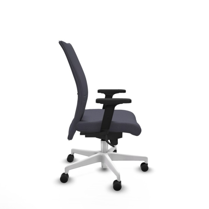 Albacete confidente sincro bali gris oscuro brazos 2D base blanca ruedas 65 mm nailon