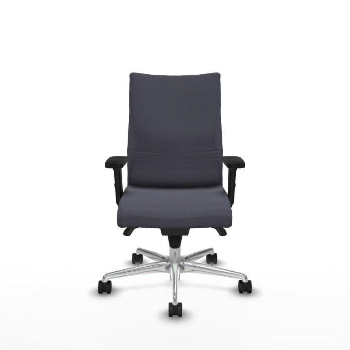 Albacete confidente sincro bali gris oscuro brazos 2D base aluminio ruedas 65 mm nailon