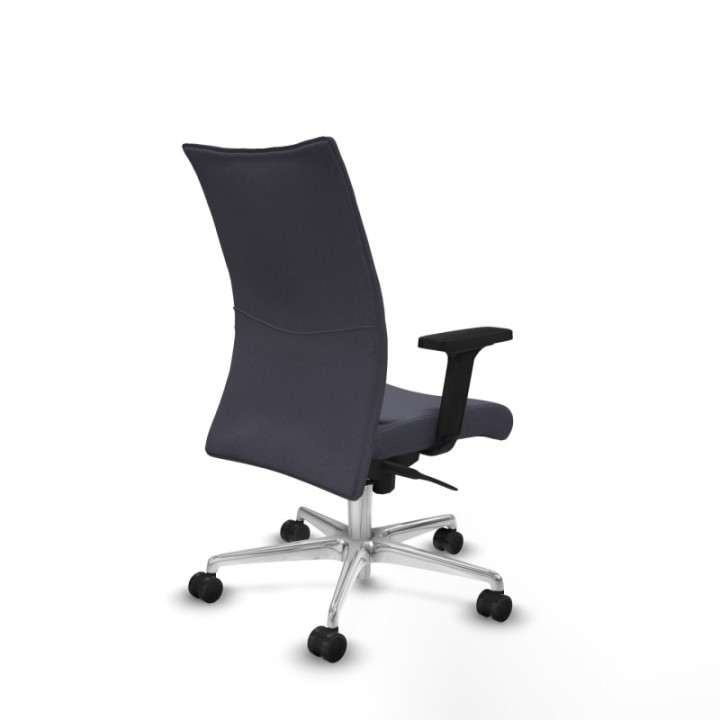 Albacete confidente sincro bali gris oscuro brazos 2D base aluminio ruedas 65 mm nailon