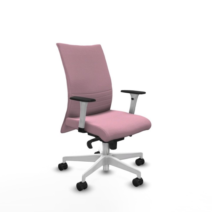 Albacete confidente sincro bali rosa brazos 1D blancos base blanca ruedas 65 mm nailon