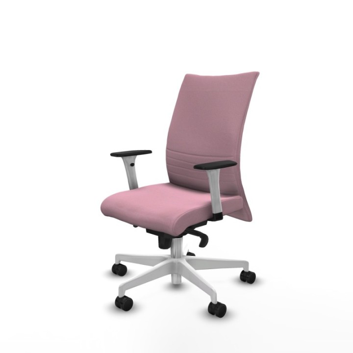 Albacete confidente sincro bali rosa brazos 1D blancos base blanca ruedas 65 mm nailon