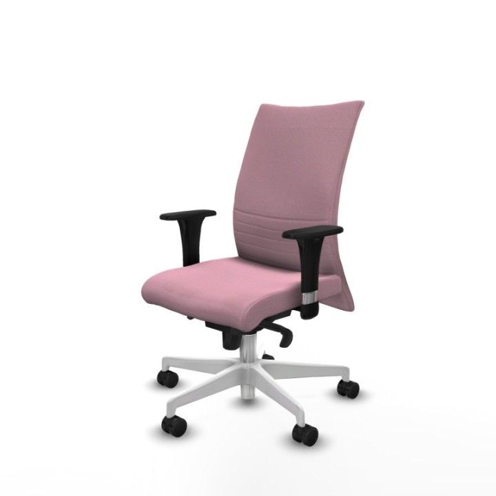 Albacete confidente sincro bali rosa brazos 1D base blanca ruedas 65 mm nailon