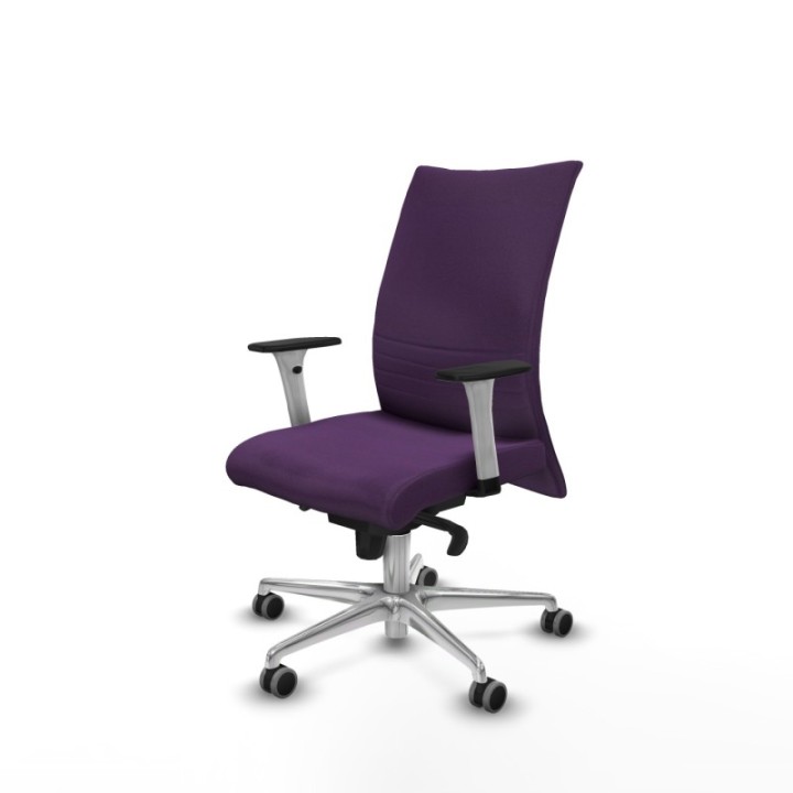 Albacete confidente sincro bali morado brazos 1D blancos base aluminio ruedas 65mm engomadas