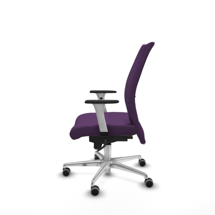 Albacete confidente sincro bali morado brazos 1D blancos base aluminio ruedas 65mm engomadas