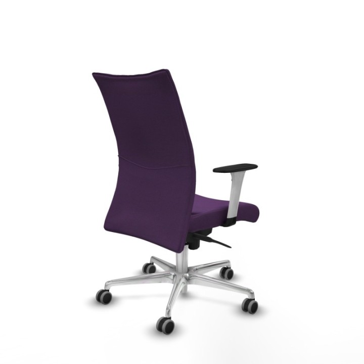 Albacete confidente sincro bali morado brazos 1D blancos base aluminio ruedas 65mm engomadas