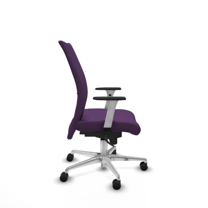 Albacete confidente sincro bali morado brazos 1D blancos base aluminio ruedas 65 mm nailon