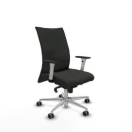 Albacete confidente sincro bali negro brazos 1D blancos base aluminio ruedas 65mm engomadas