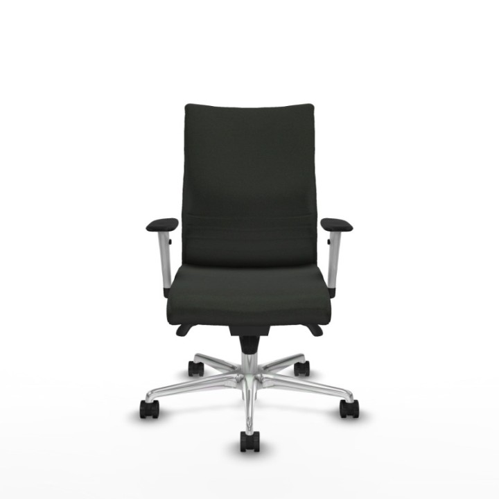 Albacete confidente sincro bali negro brazos 1D blancos base aluminio ruedas 65 mm nailon