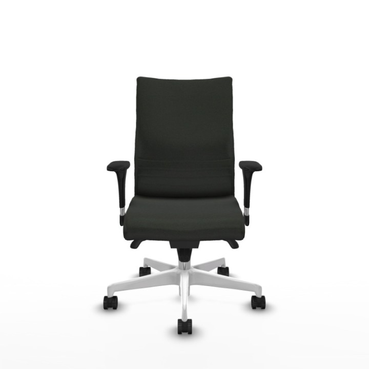 Albacete confidente sincro bali negro brazos 1D base blanca ruedas 65 mm nailon