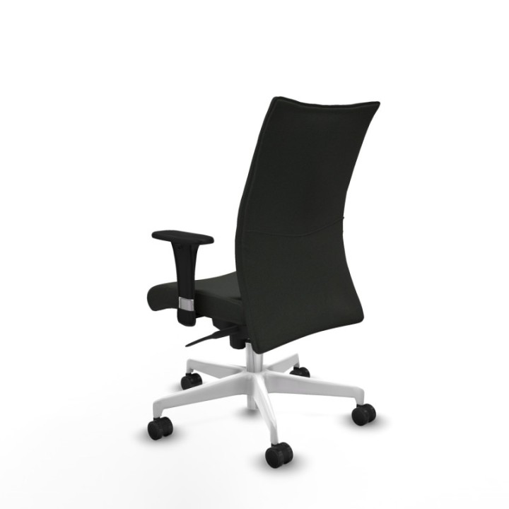 Albacete confidente sincro bali negro brazos 1D base blanca ruedas 65 mm nailon