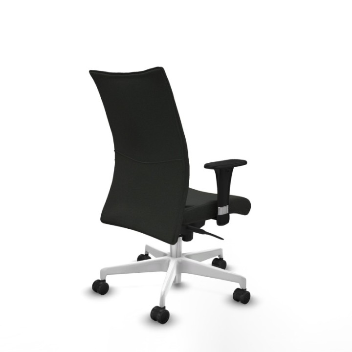 Albacete confidente sincro bali negro brazos 1D base blanca ruedas 65 mm nailon