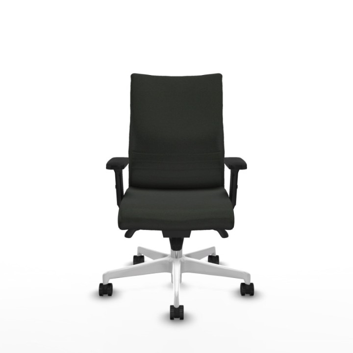 Albacete confidente sincro bali negro brazos 2D base blanca ruedas 65 mm nailon