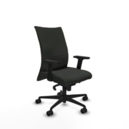 Albacete confidente sincro bali negro brazos 2D base nailon ruedas 65 mm nailon