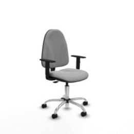 Algarra CP bali gris claro brazos 1D base cromada ruedas nailon 50mm