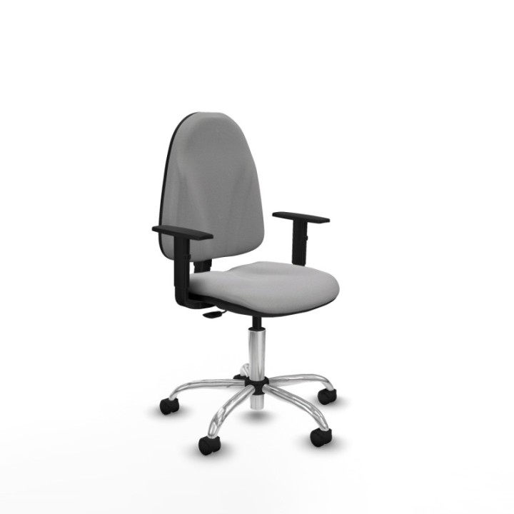 Algarra CP bali gris claro brazos 1D base cromada ruedas nailon 50mm