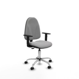 Algarra CP bali gris claro brazos 1D base cromada ruedas engomadas 50mm