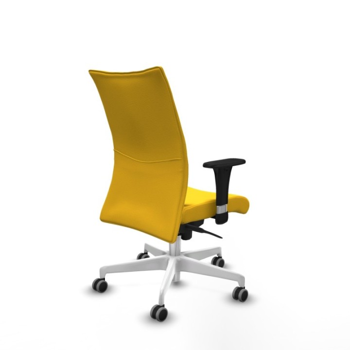 Albacete confidente sincro similpiel amarillo brazos 1D base blanca ruedas 65mm engomadas