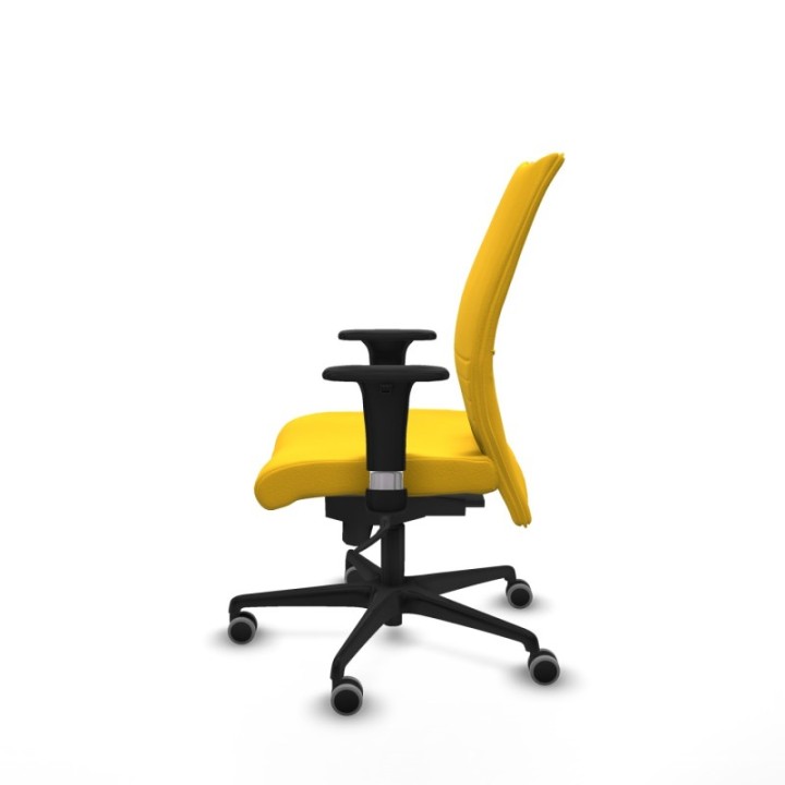 Albacete confidente sincro similpiel amarillo brazos 1D base nailon ruedas 65mm engomadas