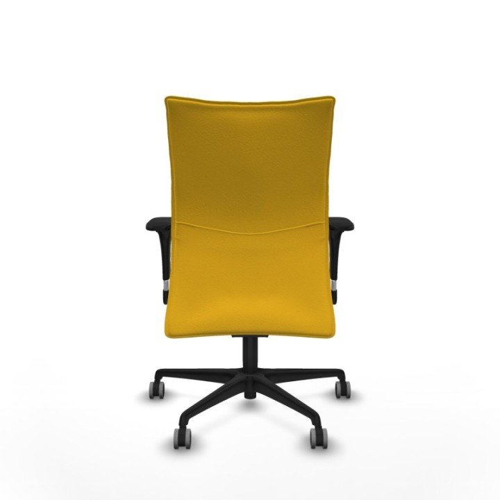 Albacete confidente sincro similpiel amarillo brazos 1D base nailon ruedas 65mm engomadas