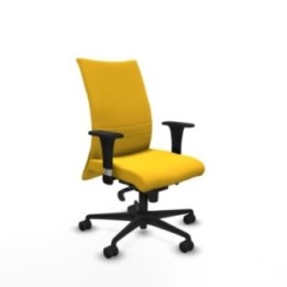 Albacete confidente sincro similpiel amarillo brazos 1D base nailon ruedas 65 mm nailon