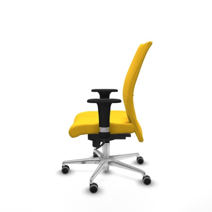 Albacete confidente sincro similpiel amarillo brazos 1D base aluminio ruedas 65mm engomadas