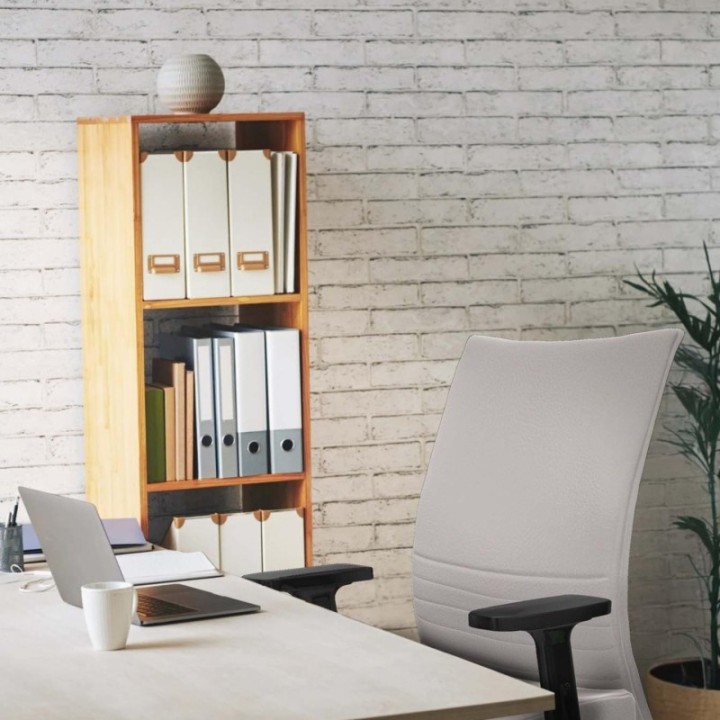 Albacete confidente sincro similpiel amarillo brazos 2D base blanca ruedas 65 mm nailon