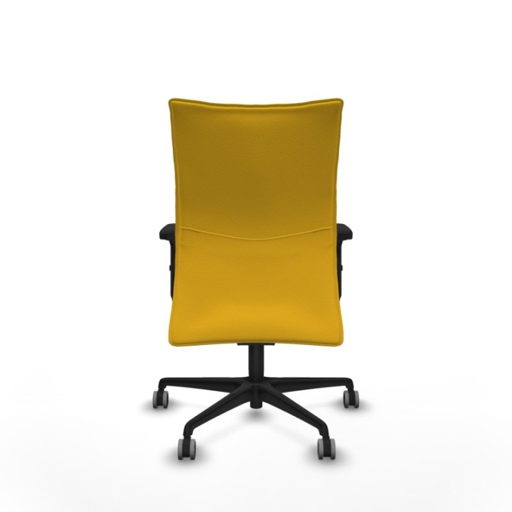 Albacete confidente sincro similpiel amarillo brazos 2D base nailon ruedas 65mm engomadas