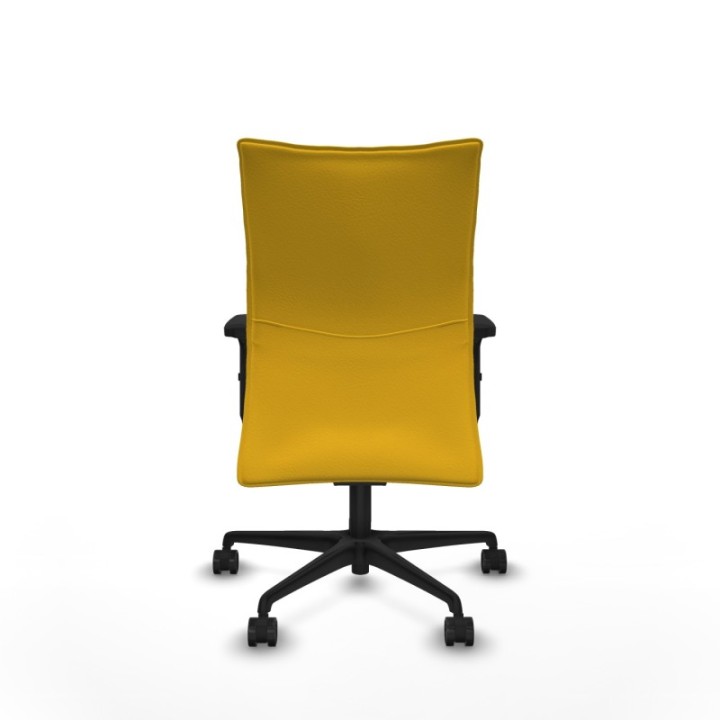 Albacete confidente sincro similpiel amarillo brazos 2D base nailon ruedas 65 mm nailon