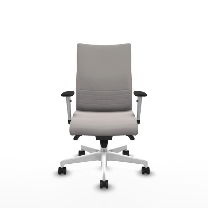 Albacete confidente sincro similpiel blanco brazos 1D blancos base blanca ruedas 65 mm nailon