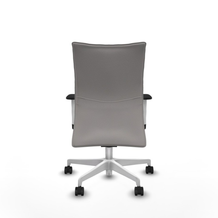 Albacete confidente sincro similpiel blanco brazos 1D blancos base blanca ruedas 65 mm nailon