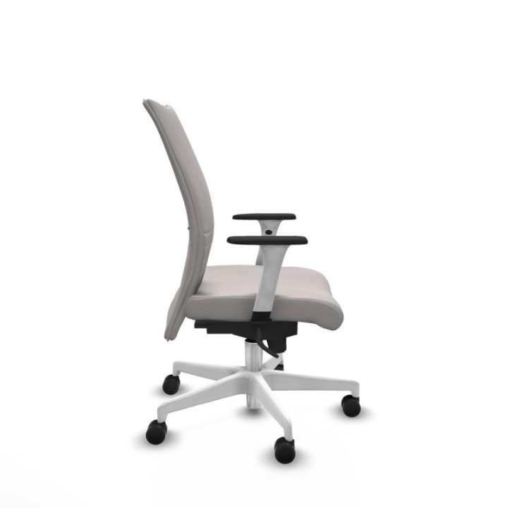 Albacete confidente sincro similpiel blanco brazos 1D blancos base blanca ruedas 65 mm nailon