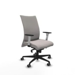 Albacete confidente sincro similpiel blanco brazos 1D blancos base nailon ruedas 65mm engomadas