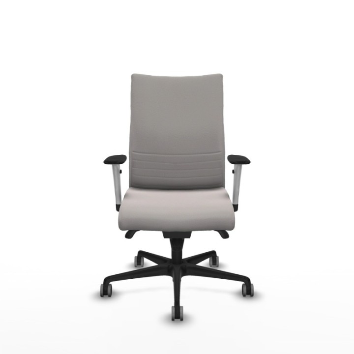 Albacete confidente sincro similpiel blanco brazos 1D blancos base nailon ruedas 65mm engomadas