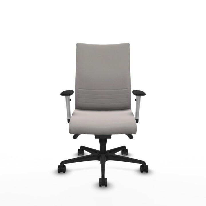 Albacete confidente sincro similpiel blanco brazos 1D blancos base nailon ruedas 65 mm nailon