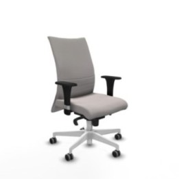 Albacete confidente sincro similpiel blanco brazos 1D base blanca ruedas 65mm engomadas