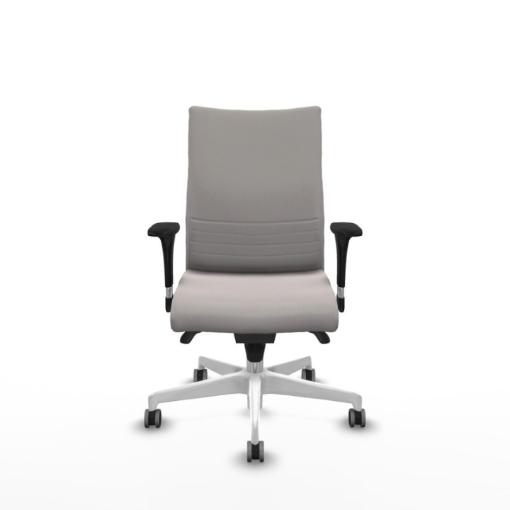 Albacete confidente sincro similpiel blanco brazos 1D base blanca ruedas 65mm engomadas