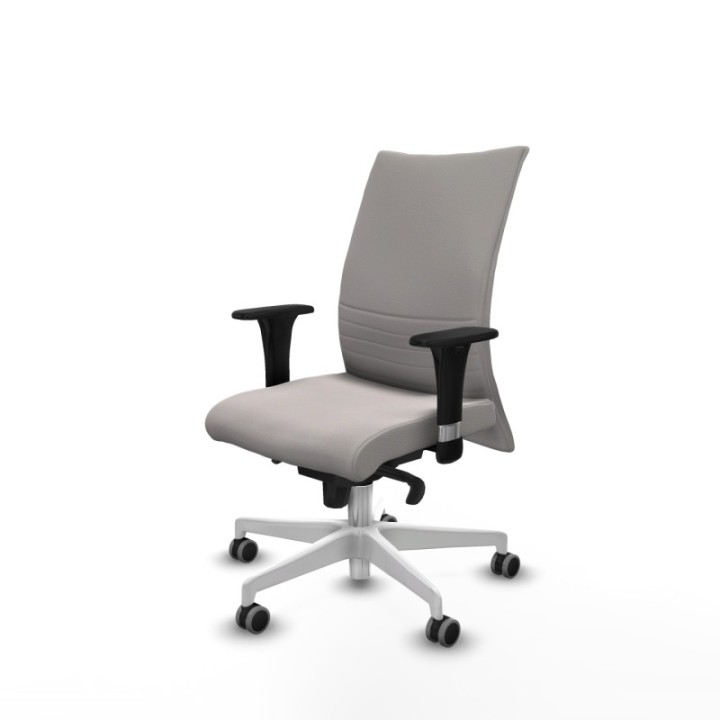 Albacete confidente sincro similpiel blanco brazos 1D base blanca ruedas 65mm engomadas