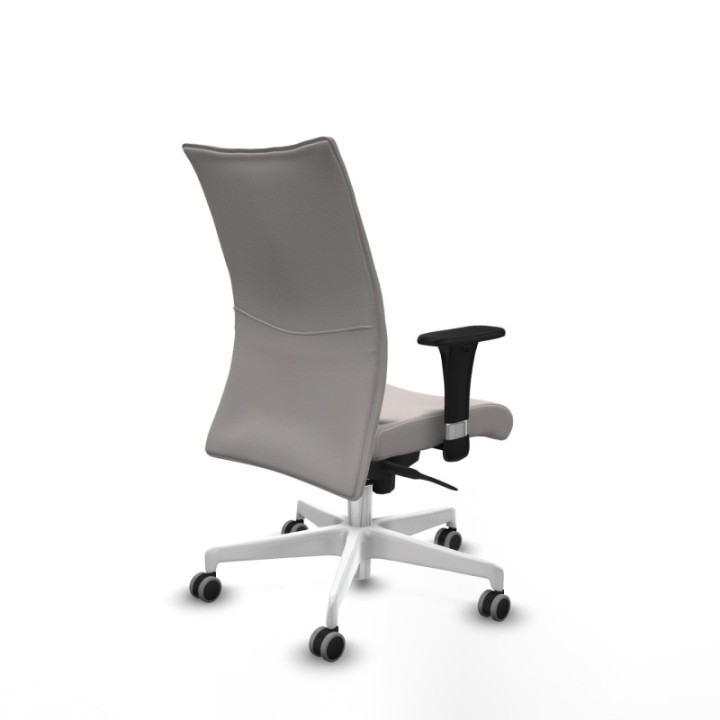 Albacete confidente sincro similpiel blanco brazos 1D base blanca ruedas 65mm engomadas