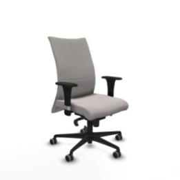 Albacete confidente sincro similpiel blanco brazos 1D base nailon ruedas 65mm engomadas