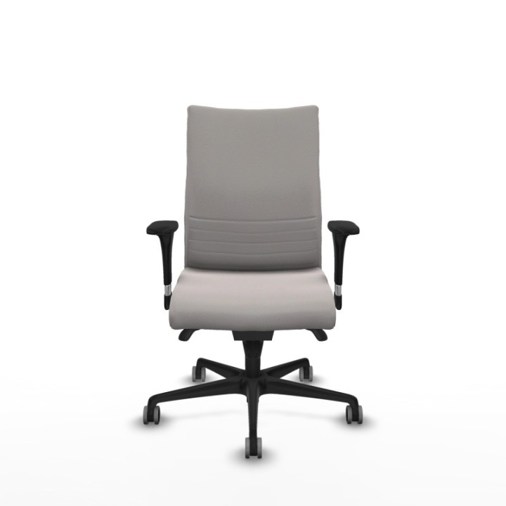 Albacete confidente sincro similpiel blanco brazos 1D base nailon ruedas 65mm engomadas